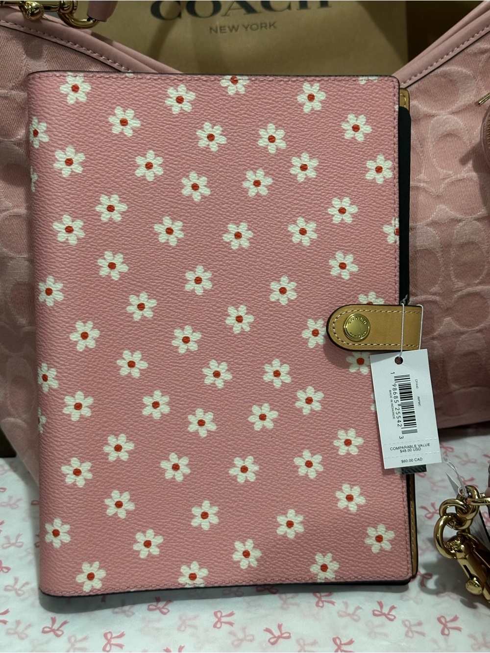 Coach Pink Floral Notebook CFA42 NWT